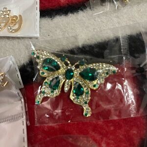 Elegant Green Butterfly Brooch